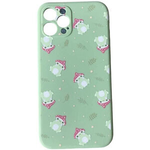 New Compatible with Iphone 12 Anti Shock Case 6.1" Green Frog Design Plastic